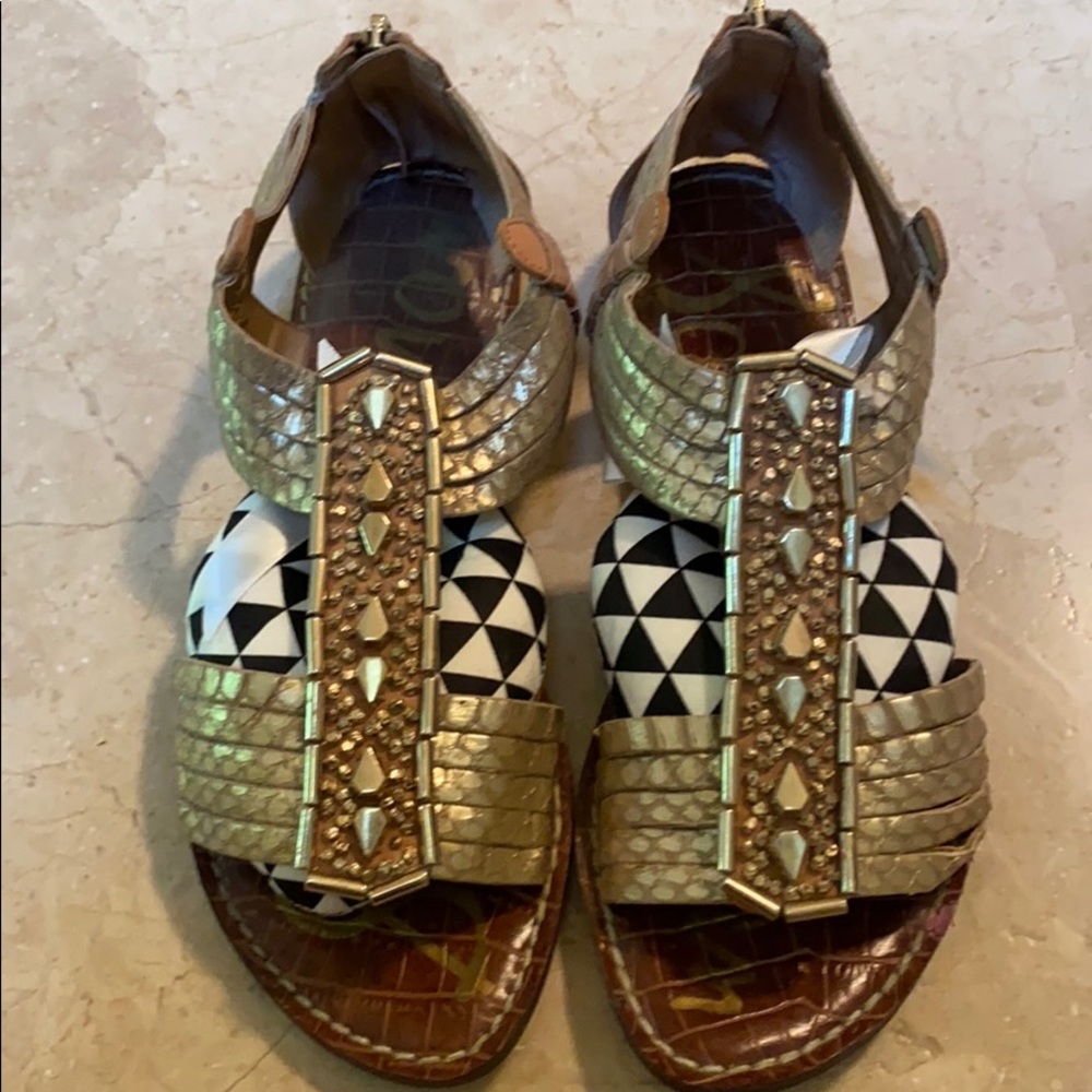 Sam Edelman gold embellished gladiator sandal
